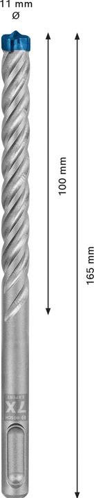 Immagine prodotto Bosch Professional Zubehör Trapano a percussione Expert SDS plus-7X, 11 x 100 x 165 mm (11 millimetri)