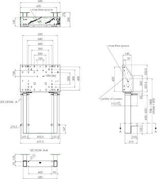 Actual product image SmartMetals Wall lift floor mounting /120kg (Wall, 86", 120 kg)