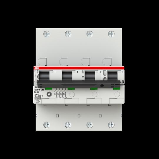 Produktbild ABB S754DR-E40 sel. Haupt-LS (SHU) E-Char.,25kA,40A,4P S754DR-E40