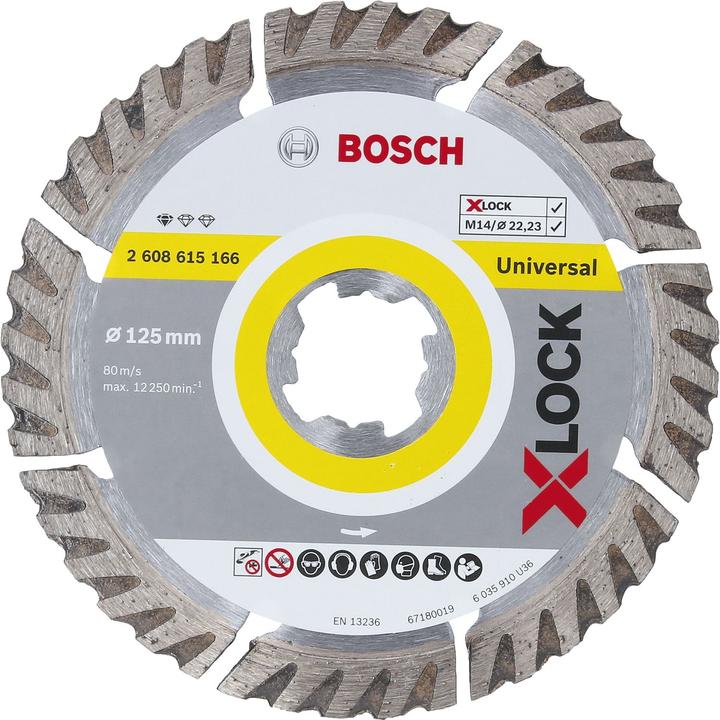 Bosch Professional Zubehör Disco diamantato PRO Multi Material X-Lock, 125 x 22,23 mm, 22,23 mm