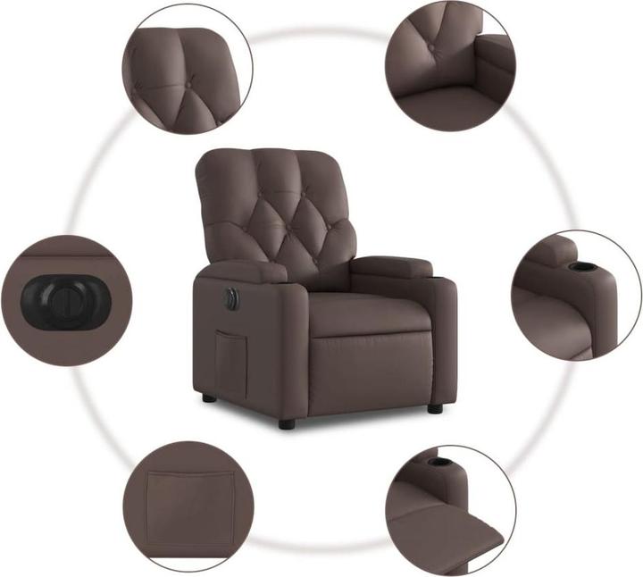 Produktbild VidaXL Relaxsessel Fernsehsessel Liegesessel Sessel Elektrisch Braun Kunstleder