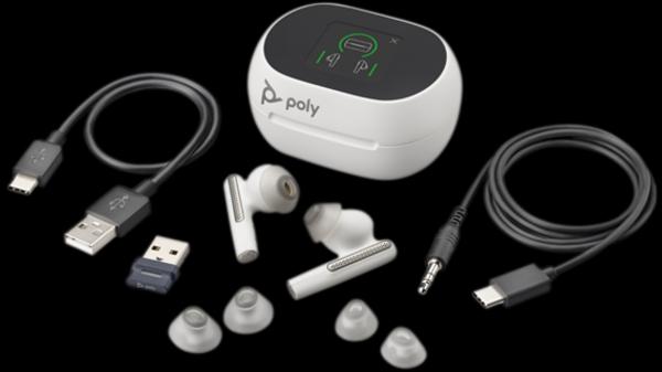 Actual product image Poly Voyager Free 60+ UC M White Sand Earbuds (Wireless, USB-C)