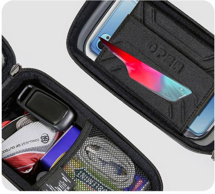 Actual product image Wildman Bicycle accessory traveling bag for bike frame with zipper 1L (4 "- 7") ES12 black (1 l, Frame bag)
