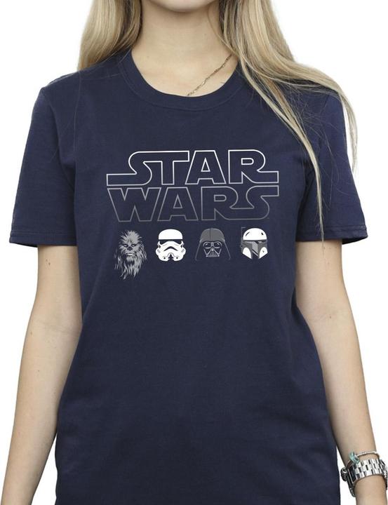 Actual product image Star Wars Womens/Ladies Character Heads Cotton Boyfriend T-Shirt (XL)