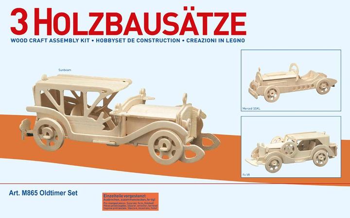 Image du produit Donau Kits de construction en bois 3 x voitures anciennes