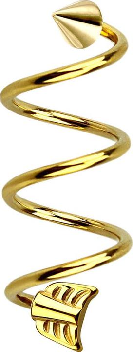 Immagine prodotto Star Piercing Micro spirale placcata oro con cono e freccia (Acciaio chirurgico 316L, senza ottone)