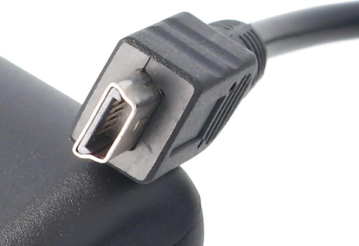 Produktbild AccuCell KFZ-Ladekabel Mini-USB mit TMC-Antenne, 2A Ladestrom