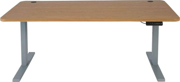 Produktbild Swisshandel24 Schreibtisch, Computertisch, elektrisch höhenverstellbar 160x80cm 53kg braun Struktur, grau (160 x 80 x 121 cm)