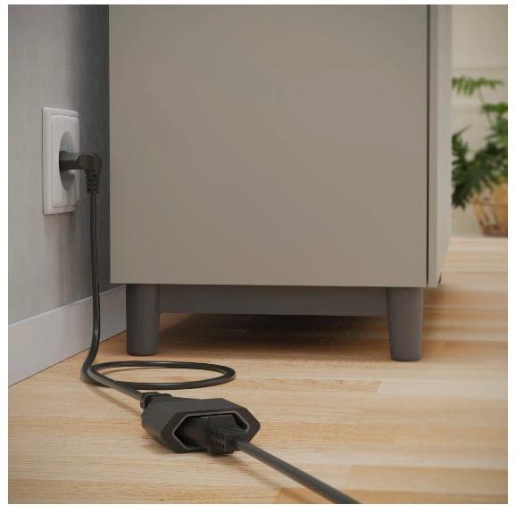 Image du produit Hama Câble d'extension avec fiche européenne coudée, pour l'intérieur, 3 m, noir (3 m)