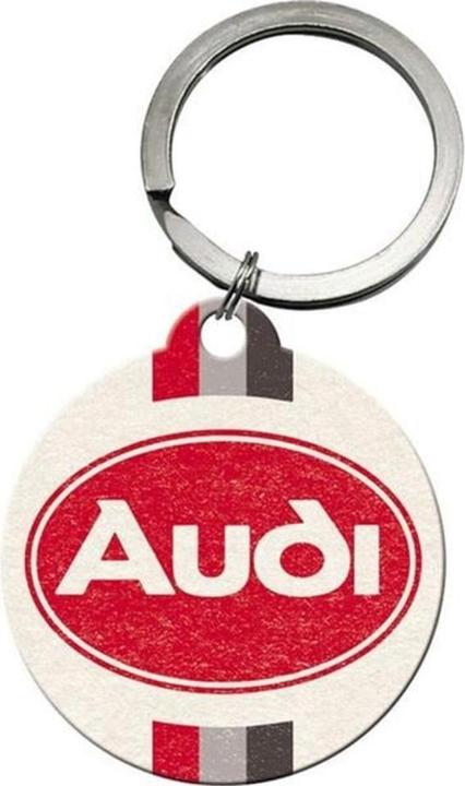Nostalgic-Art Merchandising Schlüsselanhänger Audi Logo Ø 4 cm, 1 Stück, Mehrfarbig