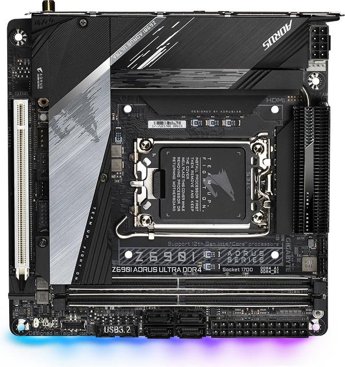 Actual product image Gigabyte Z690I AORUS ULTRA (LGA 1700, Intel Z690H, Mini-ITX, Micro-ITX)