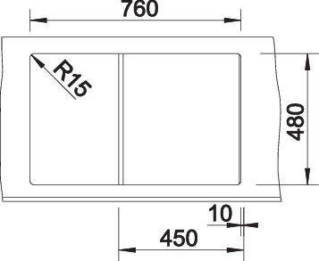 Productafbeelding Blanco Zia 45 S (Aanrecht, 78 cm, 50 cm)