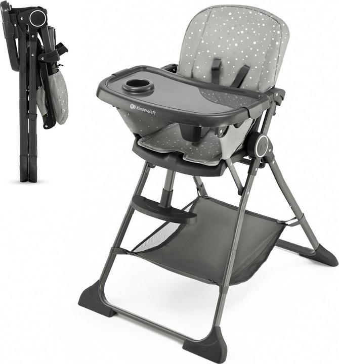 Actual product image KinderKraft Foldee high chair grey (High chair booster seat)