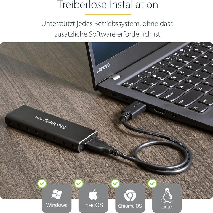 Immagine prodotto StarTech ENCLOSURE DA USB 3.0 A M.2 SSD (M.2 2230, M.2 2260, M.2 2242, M.2)
