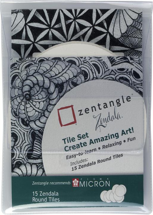 Produktbild Sakura Malkarten Zentangle Zendala 12 x 12 cm, Rund, 15 Kacheln (12 x 12 cm)