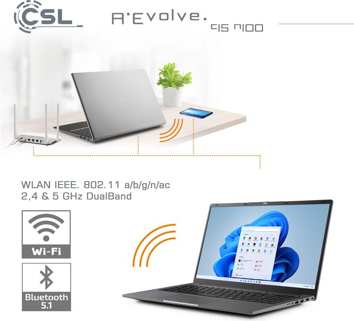 Image du produit CSL Notebook R'Evolve C15 v4 16Go 1000Go Windows 11 Famille (15.60", Intel N100, 16 Go, 1000 Go, DE)