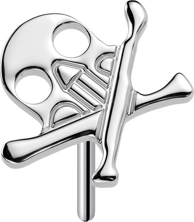 Produktbild Star Piercing Threadless Totenkopf mit gekreuzten Knochen silber (ohne Messing, Titan G23)