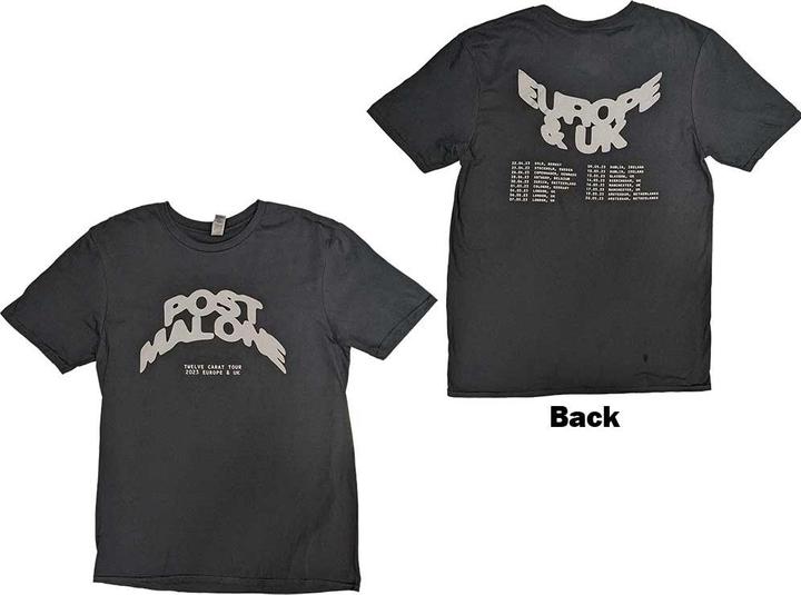Produktbild Post Malone Curved Logo 2023 Tour Dates Back Print (M)