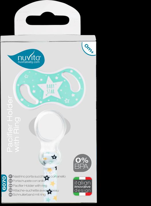 Produktbild Nuvita Schnullerhalter mit Ring Green Cool (Baby Star) (1 x)
