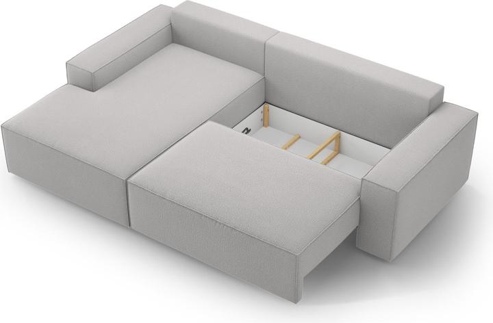 Immagine prodotto Micadoni Divano angolare sinistro con funzione letto e box, "Jodie", 3 posti, 246x151x86 Realizzato in Europa (Divano ad angolo)