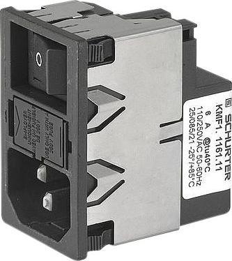 Actual product image Schurter IEC inlet w/2P sw,2A w/fltr