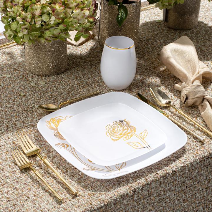 Immagine prodotto Decorline Piatto 18,5x18,5 cm Peonia Bianco-Oro (10 x)