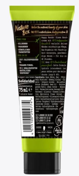Produktbild Nature Box Avocado Hand Cream 75ml (75 ml)