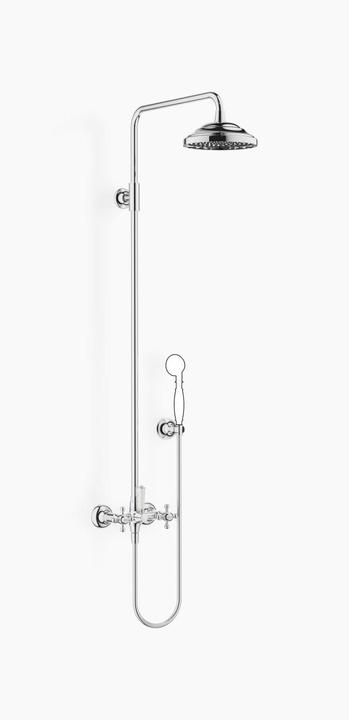 Dornbracht Madison showerpipe with shower mixer, without hand shower, 420 mm projection, fixed showe