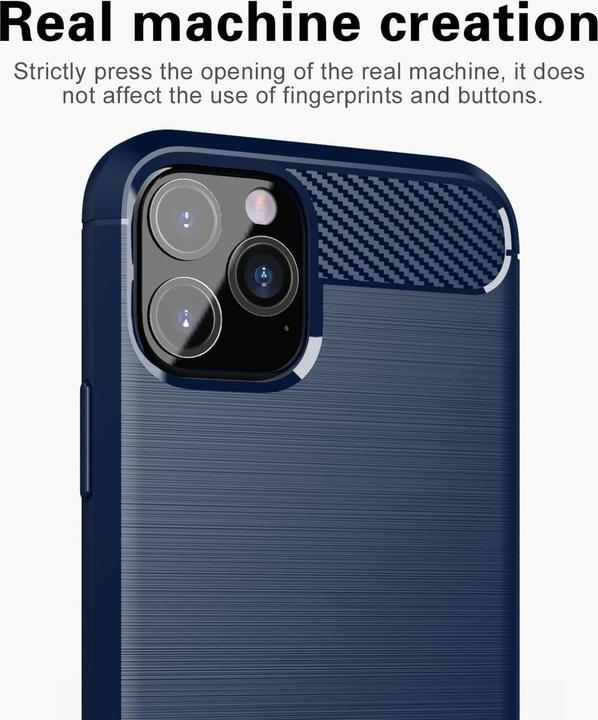 Actual product image Cadorabo TPU Ultra Slim carbon stainless steel Combi Cover (Apple iPhone 11 Pro)
