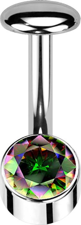 Produktbild Star Piercing Threadless Labret-Stab Banane silber Zylinder silber Kristall dunkel multicolor (Titan G23)