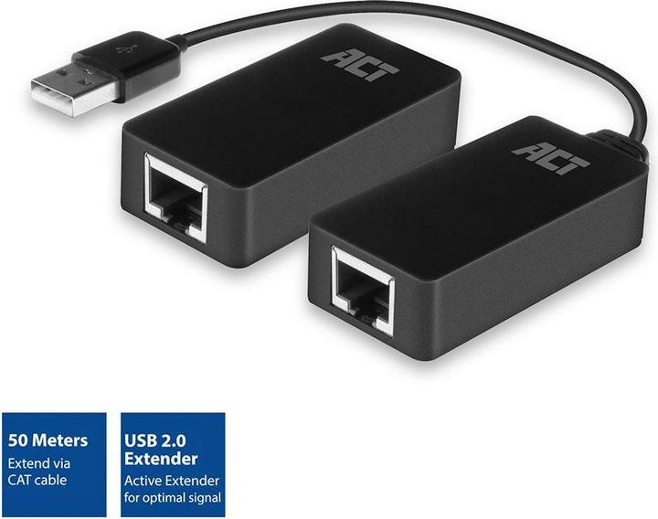 Image du produit Extender USB configuré sur UTP jusqu'à 50 mètres (RJ45, USB, RJ45 (1x))