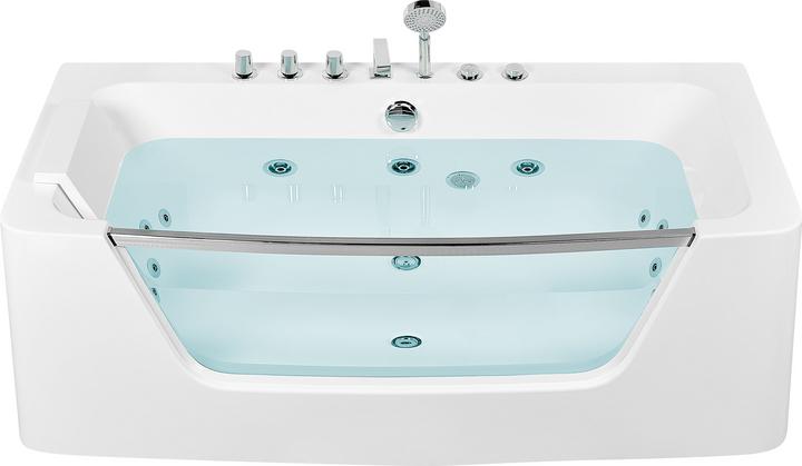 Image du produit Beliani Baignoire à hydromassage blanche rectangulaire 170 x 85 cm BARRANCA (220 l, 170 cm, 85 cm)