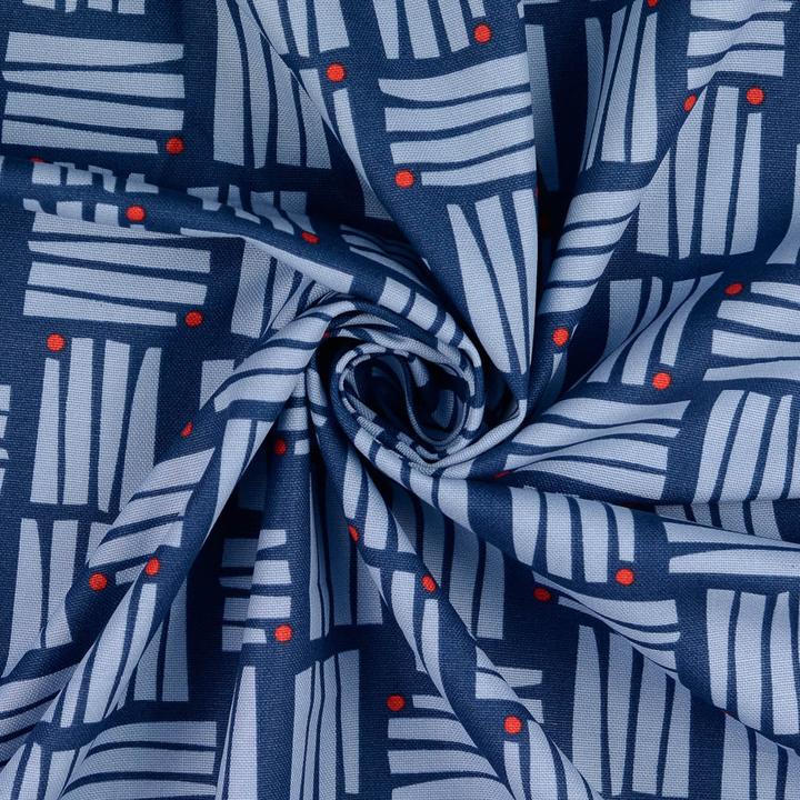 Produktbild Stoffrestposten Canvas - Modernes Muster auf Marineblau