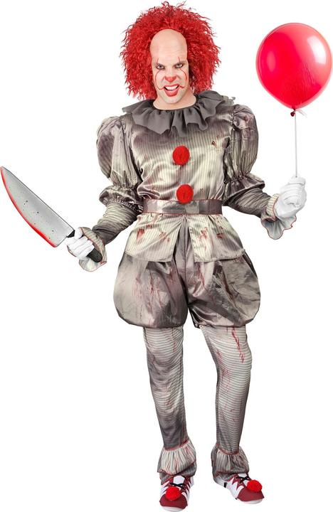 Widmann Horrorclown "ES" Herrenkostüm Kleid, Leggings, Gürtel, Schuhüberzieher (XXL)