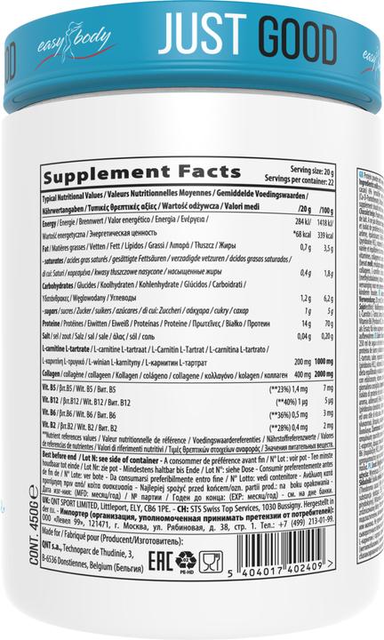 Nährwerte und Zutaten Easy Body Skinny Protein (Schokolade, 1 Stk., 450 g)