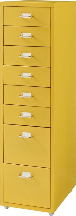 Image du produit En.Casa Rollcontainer Kökar mit 8 Schubladen 109x28x41 cm Gelb
