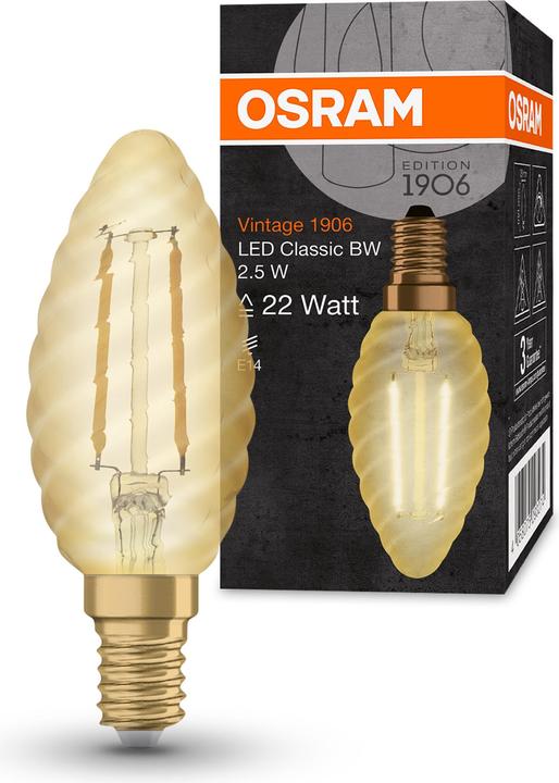 Actual product image Osram Vintage 1906 (E14, 2.50 W, 220 lm, 1 x, F)