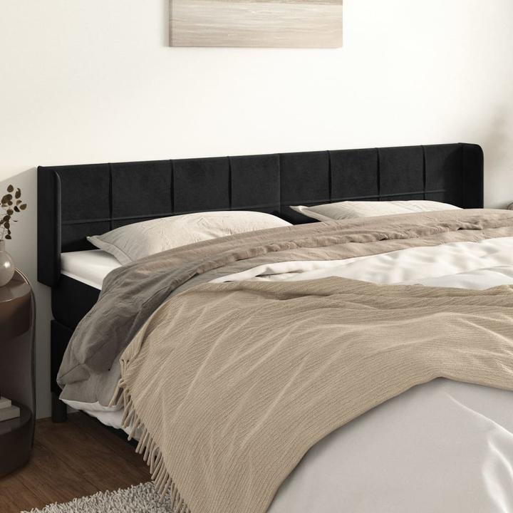 Image du produit VidaXL Kopfteil mit Ohren Schwarz 203x16x118/128 cm Samt,Farbe (203 x 16 x 128 cm)