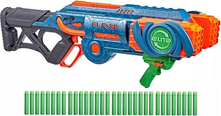 Produktbild Nerf Elite 2.0 Flipshots Flip-32 Blaster, 32 Dart-Läufe für doppelte Feuerkraft, Kapazität für 32 Da
