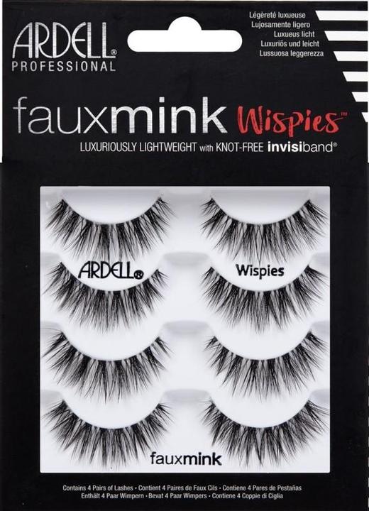 Produktbild Ardell Faux Mink Wispies Synthetic Vegan Eyelashes Black - Pack of 4 (Künstliche Wimpern)