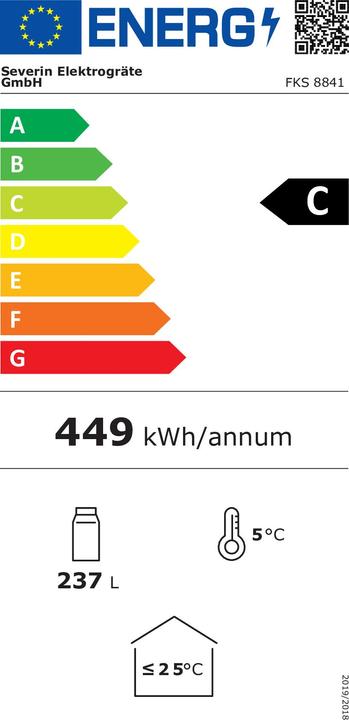 Label énergétique Severin FKS8841 (237 l)