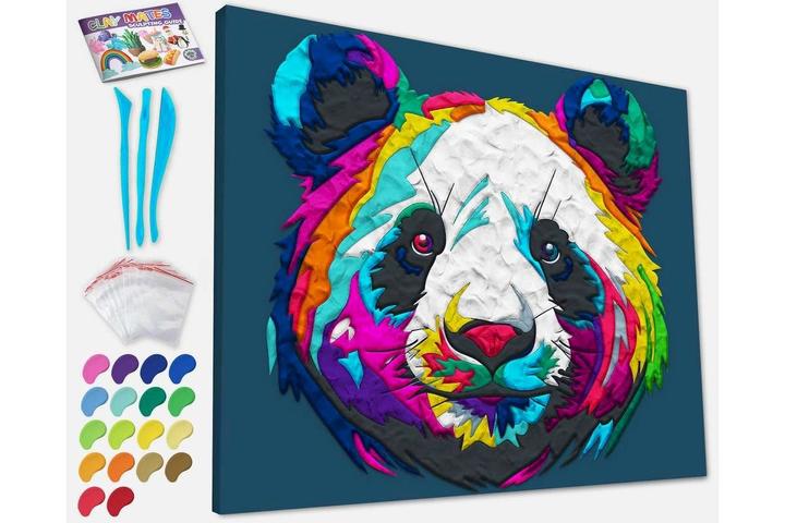 Actual product image Splat Planet Clay painting on canvas 30x40cm - Panda (777682)