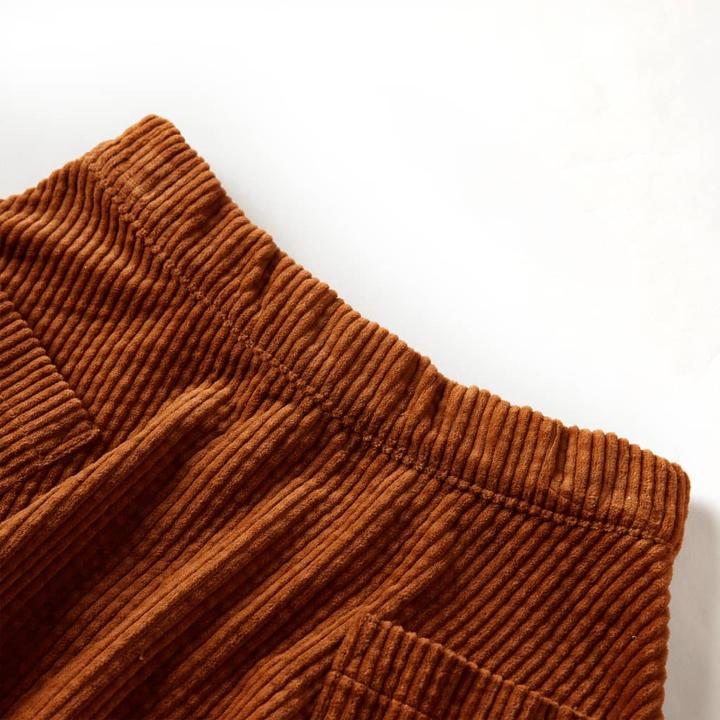 Produktbild VidaXL Kinderrock mit Taschen Cord Cognac 104,Material: 100 (104)