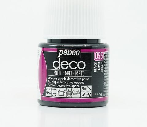 Produktbild Pebeo Deco Matte Acrylfarben (Schwarz, 45 ml)