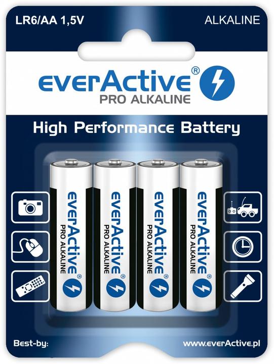 Produktbild Everactive Alkaline batteries Pro LR6 AA - blister card - 4 - Batterie - Mignon (AA) (4 Stk., AA, 2900 mAh)
