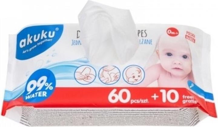 Produktbild Akuku Feuchttücher 99% Wasser 70 Stück (Handseife Nachfüllpackung)