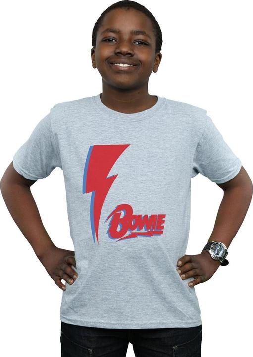 Actual product image David Bowie Boys Red Bolt T-Shirt (116)