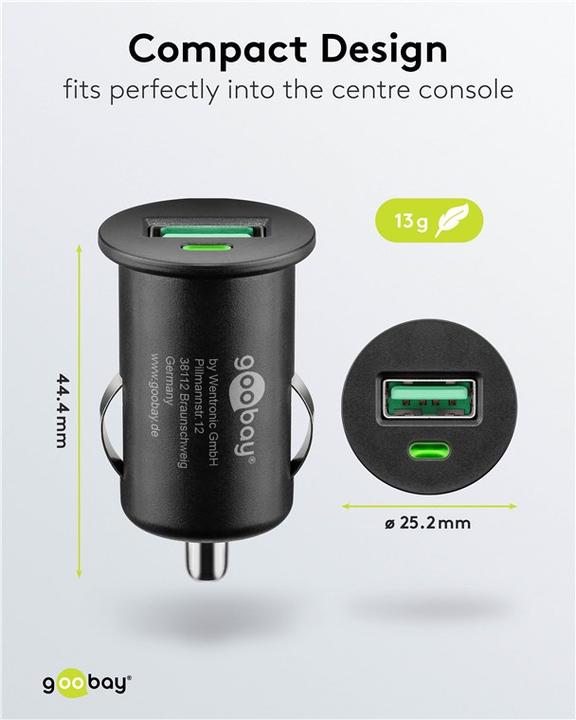 Image du produit Goobay Chargeur rapide pour voiture USB