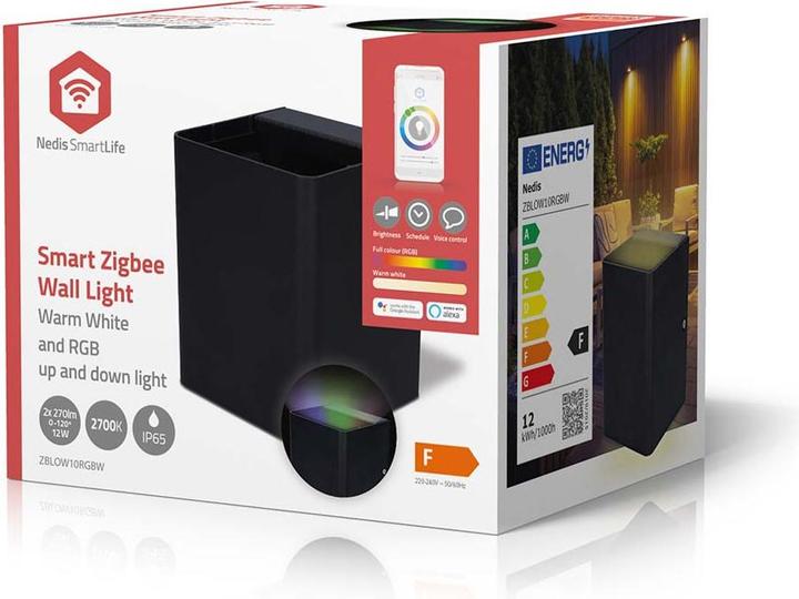 Image du produit Nedis Lampe d'extérieur Smartlife | 2 x 270 lm | Zigbee 3.0 | 12 + 4 W | RGB / blanc chaud | 2700 K | (540 lm, IP65)
