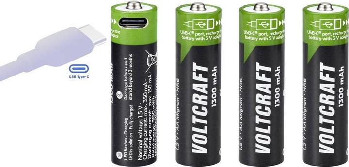Image du produit Voltcraft Accu-Rechargeable (4 pcs, AA, 1300 mAh)